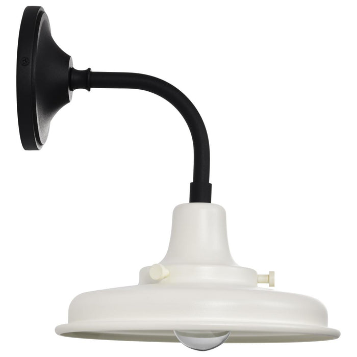 SATCO/NUVO Morris Small Outdoor Lantern Black Finish White Shade (60-8560)