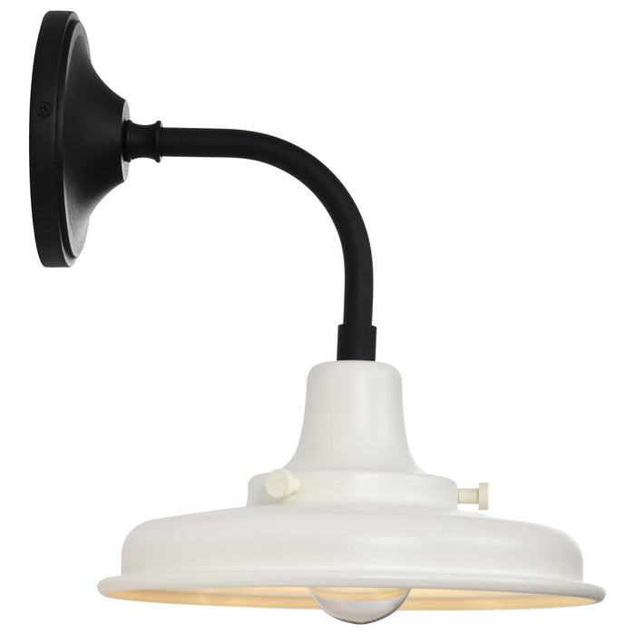 SATCO/NUVO Morris Small Outdoor Lantern Black Finish White Shade (60-8560)