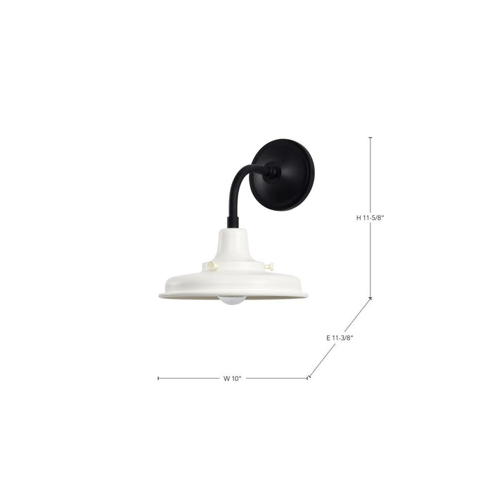 SATCO/NUVO Morris Small Outdoor Lantern Black Finish White Shade (60-8560)