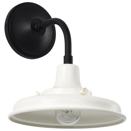 SATCO/NUVO Morris Small Outdoor Lantern Black Finish White Shade (60-8560)