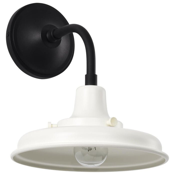 SATCO/NUVO Morris Small Outdoor Lantern Black Finish White Shade (60-8560)