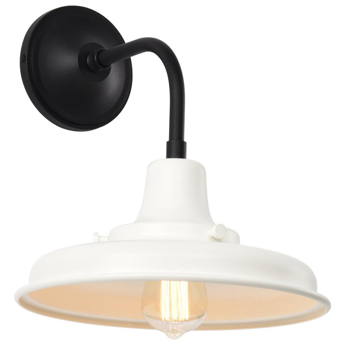SATCO/NUVO Morris Medium Outdoor Lantern Black Finish White Shade (60-8561)