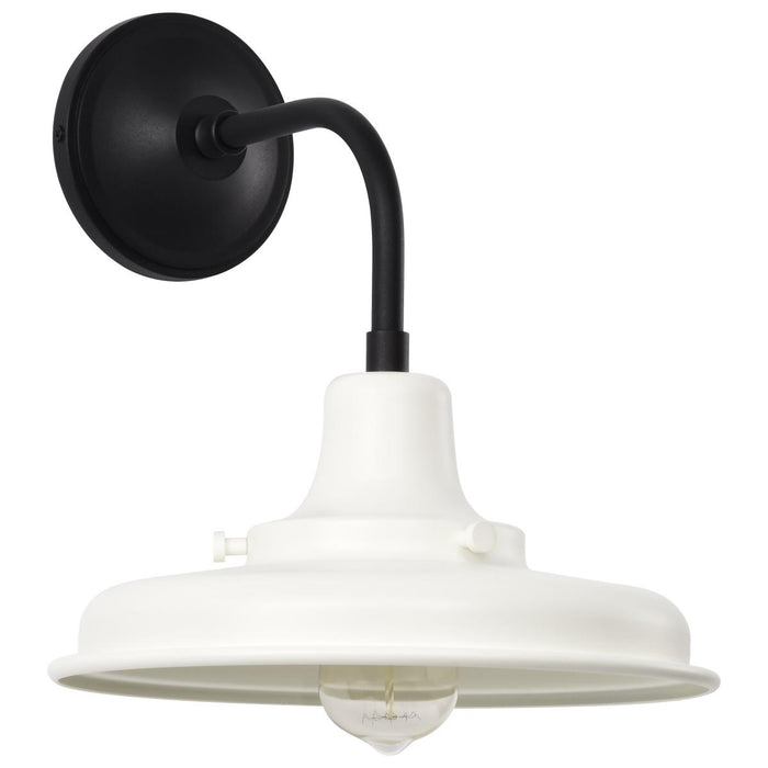 SATCO/NUVO Morris Medium Outdoor Lantern Black Finish White Shade (60-8561)