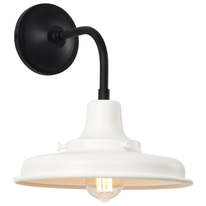 SATCO/NUVO Morris Medium Outdoor Lantern Black Finish White Shade (60-8561)