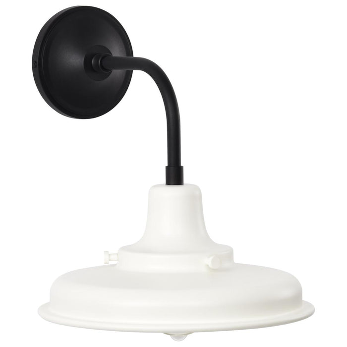 SATCO/NUVO Morris Medium Outdoor Lantern Black Finish White Shade (60-8561)