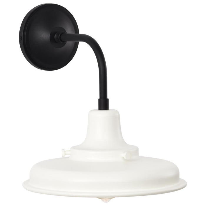 SATCO/NUVO Morris Medium Outdoor Lantern Black Finish White Shade (60-8561)