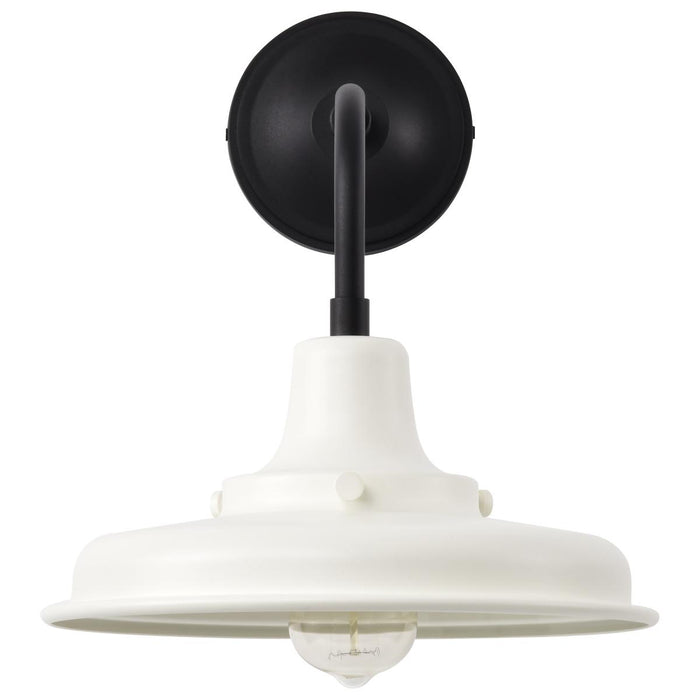 SATCO/NUVO Morris Medium Outdoor Lantern Black Finish White Shade (60-8561)