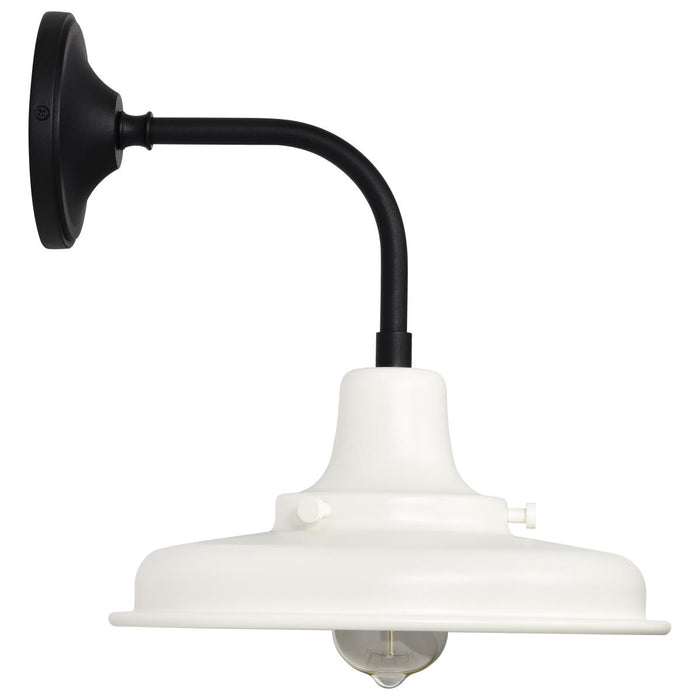 SATCO/NUVO Morris Medium Outdoor Lantern Black Finish White Shade (60-8561)