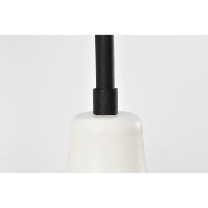 SATCO/NUVO Morris Medium Outdoor Lantern Black Finish White Shade (60-8561)
