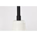 SATCO/NUVO Morris Medium Outdoor Lantern Black Finish White Shade (60-8561)