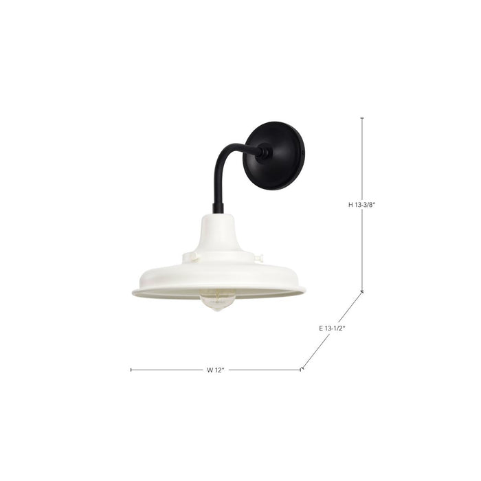 SATCO/NUVO Morris Medium Outdoor Lantern Black Finish White Shade (60-8561)