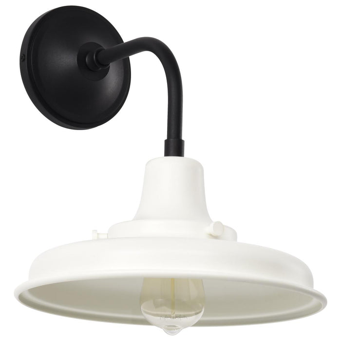 SATCO/NUVO Morris Medium Outdoor Lantern Black Finish White Shade (60-8561)