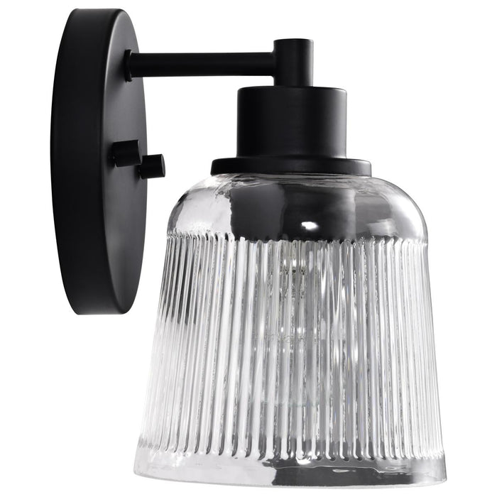 SATCO/NUVO Grayson 1 Light Vanity Matte Black Finish Clear Ribbed Glass (60-8601)
