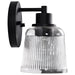 SATCO/NUVO Grayson 1 Light Vanity Matte Black Finish Clear Ribbed Glass (60-8601)