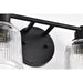 SATCO/NUVO Grayson 2 Light Vanity Matte Black Finish Clear Ribbed Glass (60-8602)