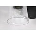 SATCO/NUVO Grayson 2 Light Vanity Matte Black Finish Clear Ribbed Glass (60-8602)