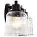 SATCO/NUVO Grayson 3 Light Vanity Matte Black Finish Clear Ribbed Glass (60-8603)