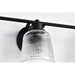 SATCO/NUVO Grayson 3 Light Vanity Matte Black Finish Clear Ribbed Glass (60-8603)