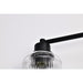 SATCO/NUVO Grayson 3 Light Vanity Matte Black Finish Clear Ribbed Glass (60-8603)