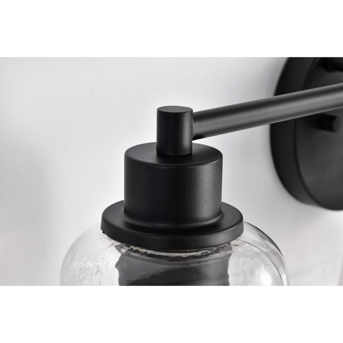 SATCO/NUVO Grayson 3 Light Vanity Matte Black Finish Clear Ribbed Glass (60-8603)