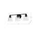 SATCO/NUVO Grayson 3 Light Vanity Matte Black Finish Clear Ribbed Glass (60-8603)