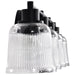 SATCO/NUVO Grayson 4 Light Vanity Matte Black Finish Clear Ribbed Glass (60-8604)