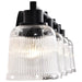 SATCO/NUVO Grayson 4 Light Vanity Matte Black Finish Clear Ribbed Glass (60-8604)