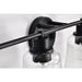 SATCO/NUVO Grayson 4 Light Vanity Matte Black Finish Clear Ribbed Glass (60-8604)