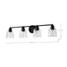 SATCO/NUVO Grayson 4 Light Vanity Matte Black Finish Clear Ribbed Glass (60-8604)