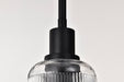 SATCO/NUVO Grayson 1 Light Mini Pendant Matte Black Finish Clear Ribbed Glass (60-8605)