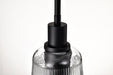 SATCO/NUVO Grayson 1 Light Mini Pendant Matte Black Finish Clear Ribbed Glass (60-8605)