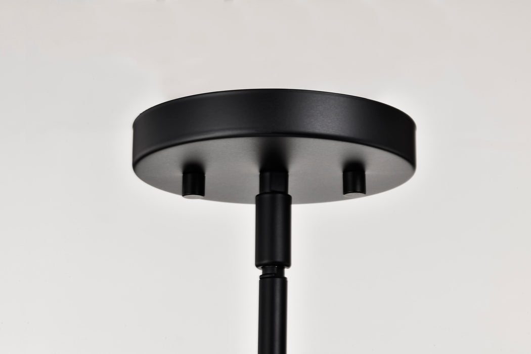 SATCO/NUVO Grayson 1 Light Mini Pendant Matte Black Finish Clear Ribbed Glass (60-8605)