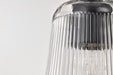 SATCO/NUVO Grayson 1 Light Mini Pendant Matte Black Finish Clear Ribbed Glass (60-8605)