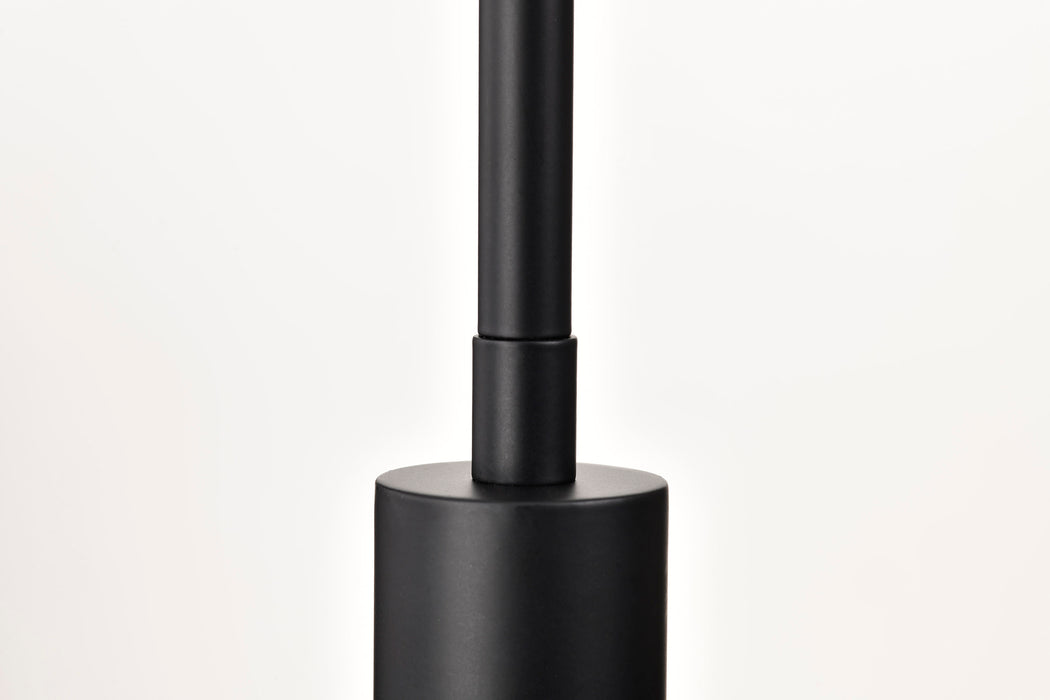 SATCO/NUVO Grayson Small Pendant Matte Black Finish Clear Ribbed Glass (60-8606)