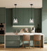 SATCO/NUVO Grayson Small Pendant Matte Black Finish Clear Ribbed Glass (60-8606)