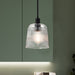SATCO/NUVO Grayson Small Pendant Matte Black Finish Clear Ribbed Glass (60-8606)
