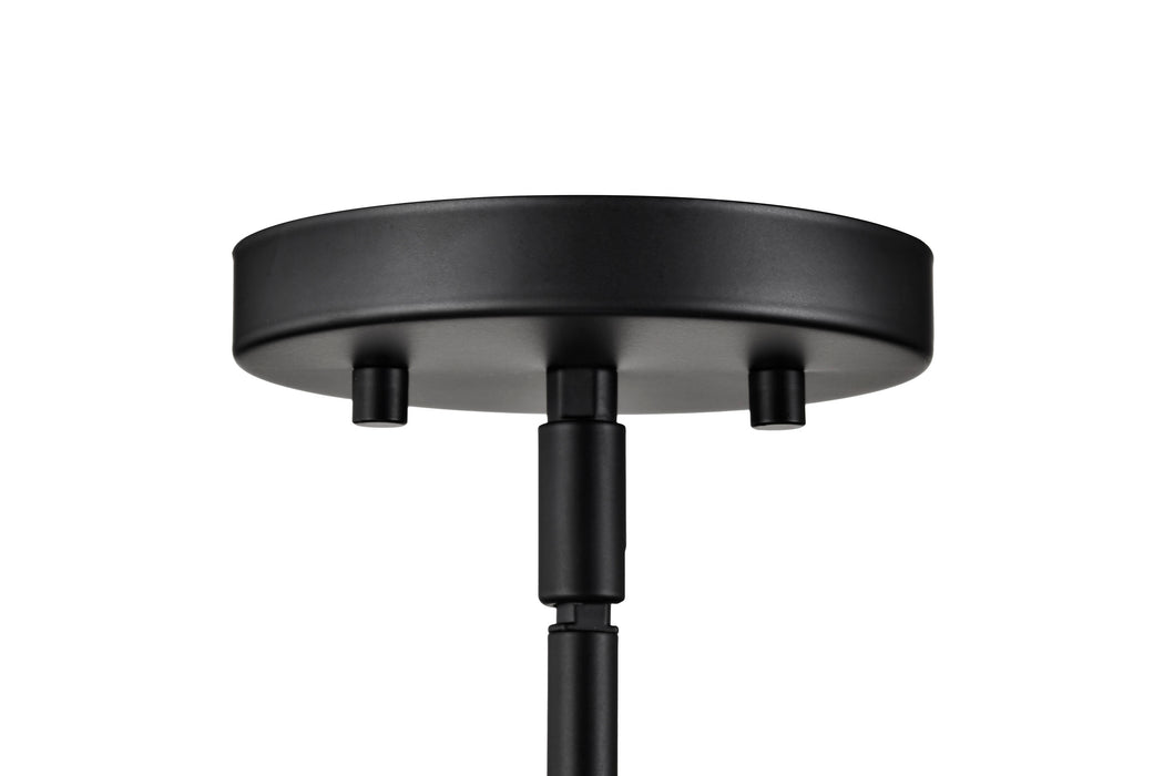 SATCO/NUVO Grayson Large Pendant Matte Black Finish Clear Ribbed Glass (60-8607)