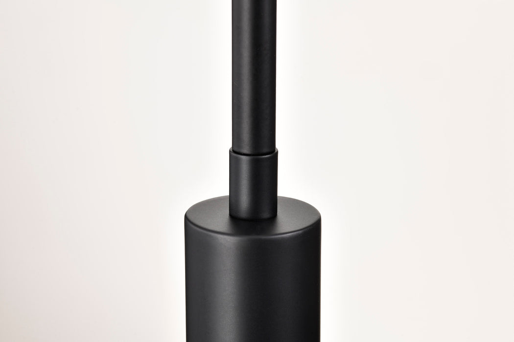 SATCO/NUVO Grayson Large Pendant Matte Black Finish Clear Ribbed Glass (60-8607)