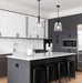 SATCO/NUVO Grayson Large Pendant Matte Black Finish Clear Ribbed Glass (60-8607)