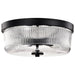 SATCO/NUVO Grayson Small Flush Mount Matte Black Finish Clear Ribbed Glass (60-8608)