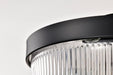 SATCO/NUVO Grayson Small Flush Mount Matte Black Finish Clear Ribbed Glass (60-8608)