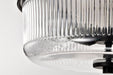 SATCO/NUVO Grayson Small Flush Mount Matte Black Finish Clear Ribbed Glass (60-8608)