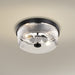 SATCO/NUVO Grayson Small Flush Mount Matte Black Finish Clear Ribbed Glass (60-8608)