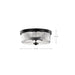 SATCO/NUVO Grayson Small Flush Mount Matte Black Finish Clear Ribbed Glass (60-8608)