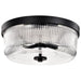 SATCO/NUVO Grayson Small Flush Mount Matte Black Finish Clear Ribbed Glass (60-8608)