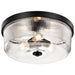 SATCO/NUVO Grayson Large Flush Mount Matte Black Finish Clear Ribbed Glass (60-8609)
