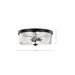 SATCO/NUVO Grayson Large Flush Mount Matte Black Finish Clear Ribbed Glass (60-8609)