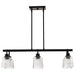 SATCO/NUVO Grayson 6 Light Island Pendant Matte Black Finish Clear Ribbed Glass (60-8610)