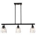 SATCO/NUVO Grayson 6 Light Island Pendant Matte Black Finish Clear Ribbed Glass (60-8610)