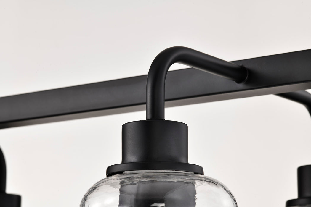 SATCO/NUVO Grayson 6 Light Island Pendant Matte Black Finish Clear Ribbed Glass (60-8610)
